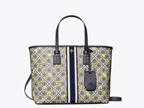 Tory Burch T Monogram Coated Canvas Small Tote