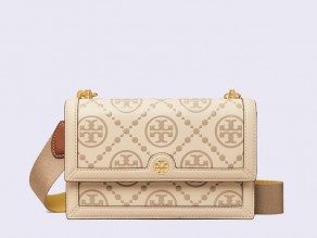 Tory Burch Bag T Monogram Contrast Embossed Tote - Leccio