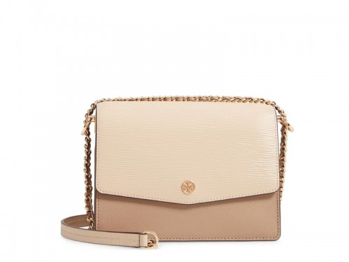 6989 TORY BURCH Robinson Convertible Shoulder Bag ALMOND NATURAL