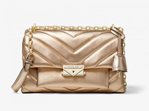 Michael Kors NWT Mercer Pale Gold Glitter Metallic Canvas Crossbody Mini  Handbag - $171 New With Tags - From Kare