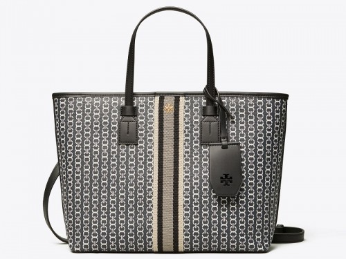Tory Burch Gemini Link Canvas Small Tote Black for sale online