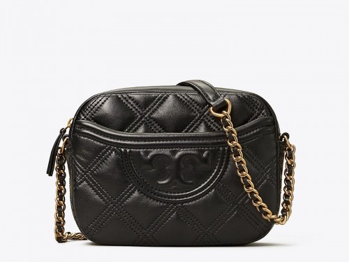 Tory Burch Fleming Soft Camera Bag Black One Size: Handbags