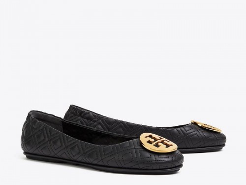 12350 TORY BURCH Minnie Quilted Ballet Flats BLACK |