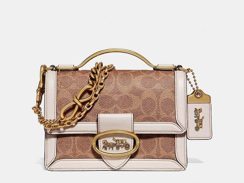 5941 COACH Riley Top Handle Signature TAN CHALK