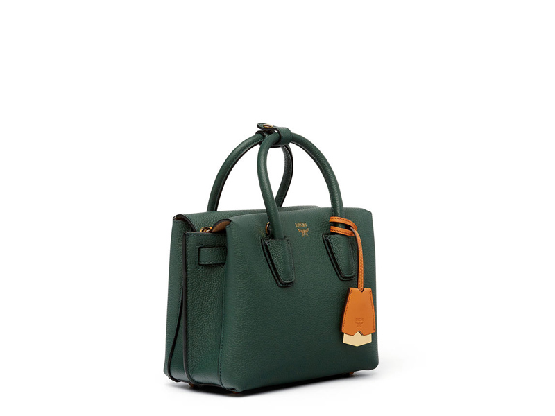 2446 MCM Mini Milla Pebbled Leather FOREST GREEN