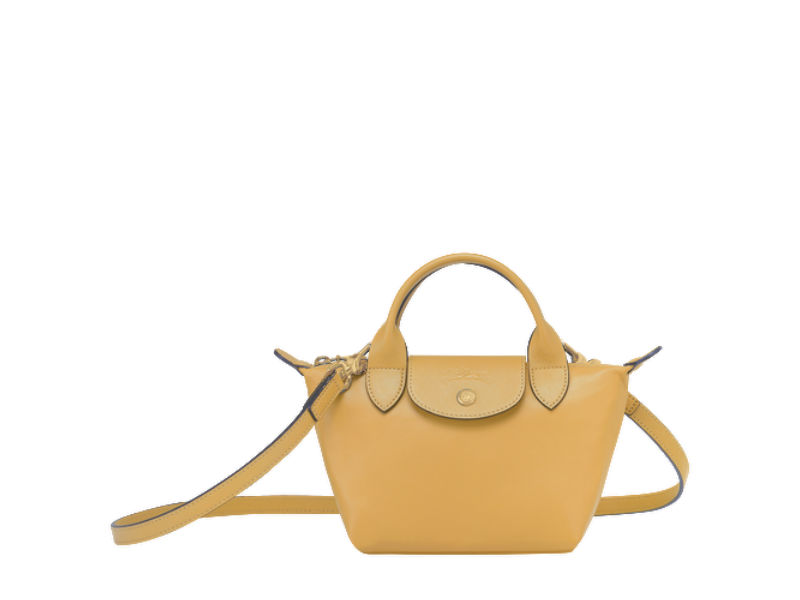 Pliage leather backpack Longchamp Yellow in Leather - 21806510