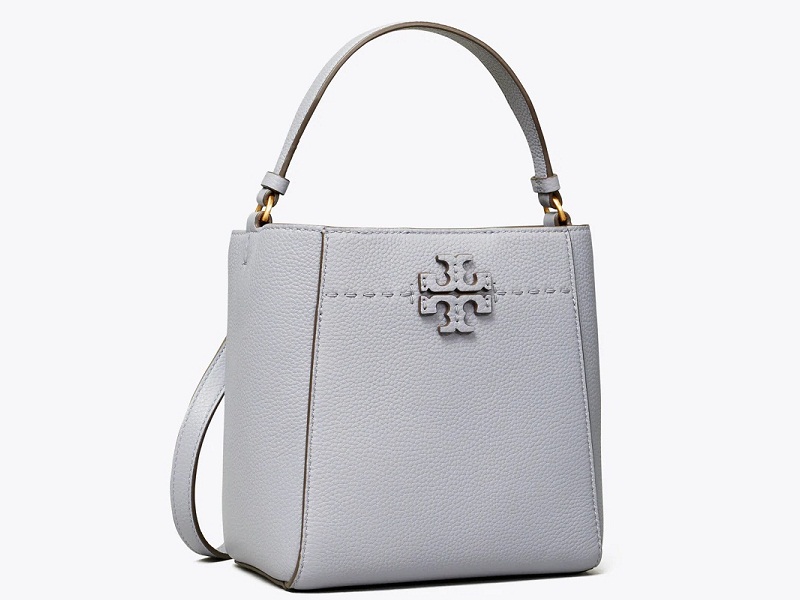 Tory Burch McGraw Small Bucket Bag In Arctic Blue With Dust Bag
