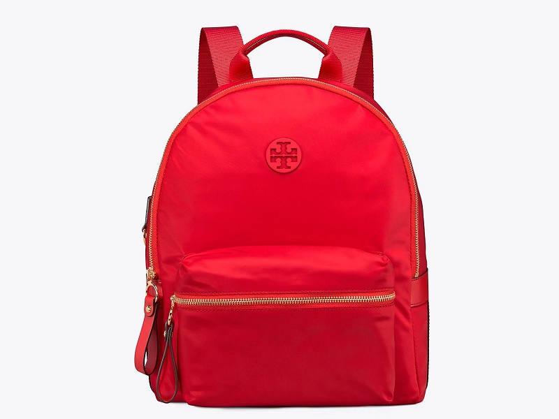 Tory burch red online backpack