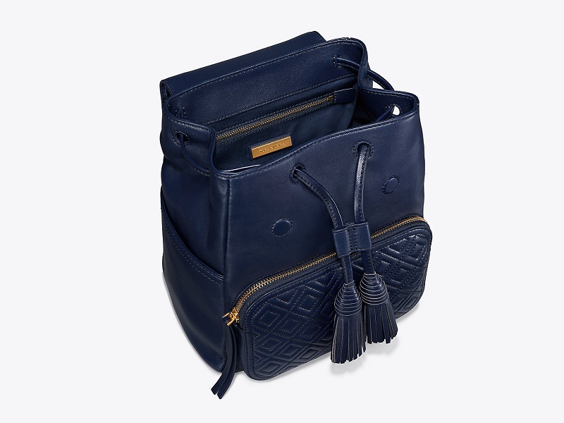 8288 TORY BURCH Fleming Backpack Front Zip Pocket ROYAL NAVY