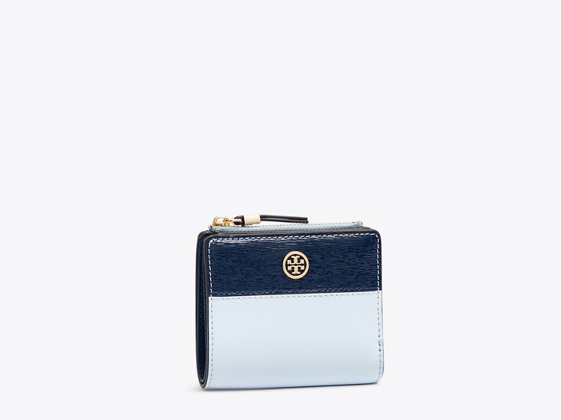 TORY BURCH TORY BURCH Robinson Colorblock Mini Wallet LUNA NAVY |