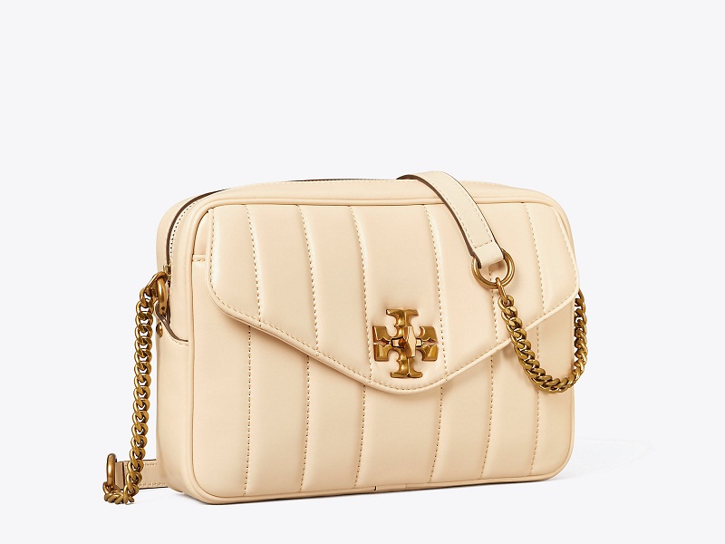 Tory Burch Kira Quilted Leather Camera Shoulder Bag In Brie