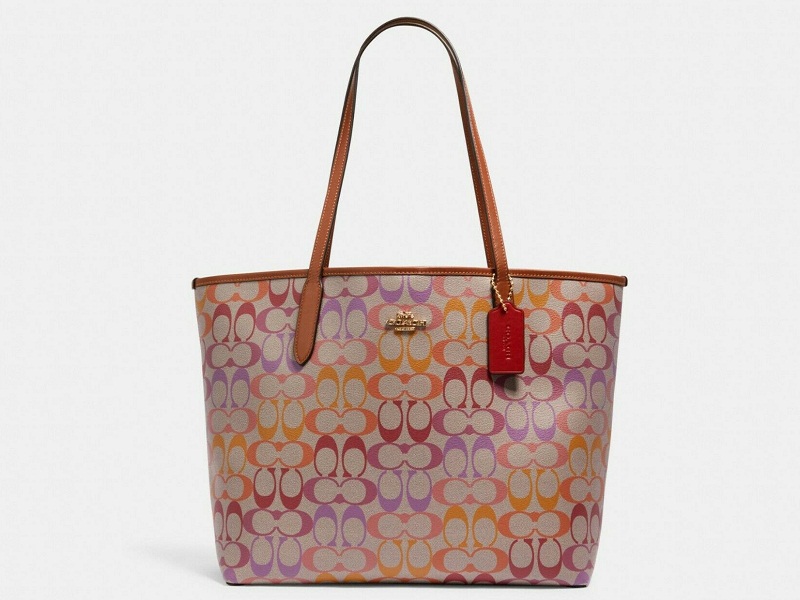 Reversible city tote discount in rainbow signature canvas