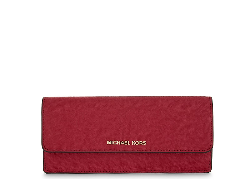 7496 MICHAEL KORS Jet Set Flat Wallet CRANBERRY |