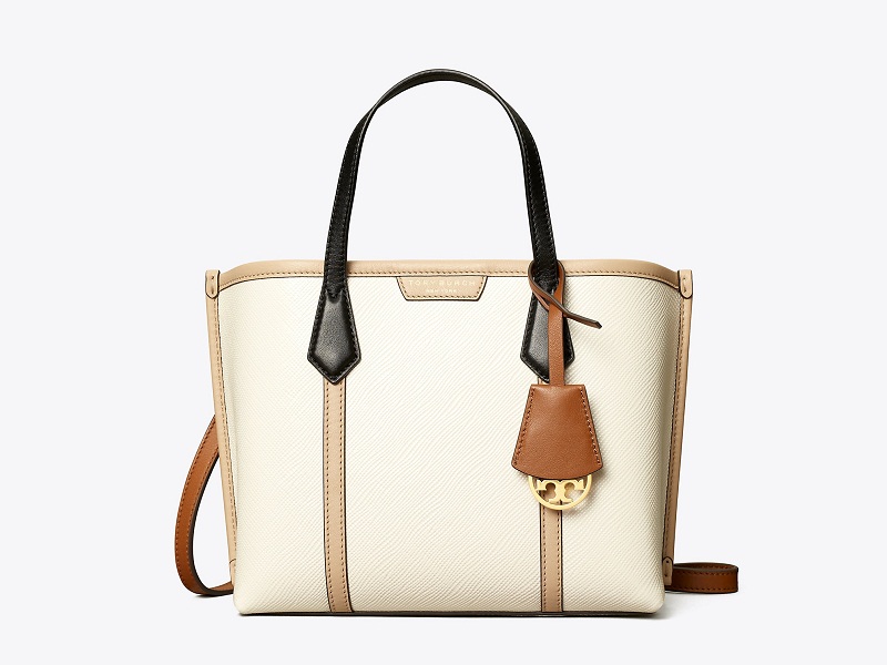 Devon Sand Perry Triple Compartment Tote Bag by Tory Burch in Neutrals  color for Luxury Clothing