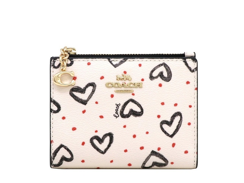 coach heart print card holder, coin purse