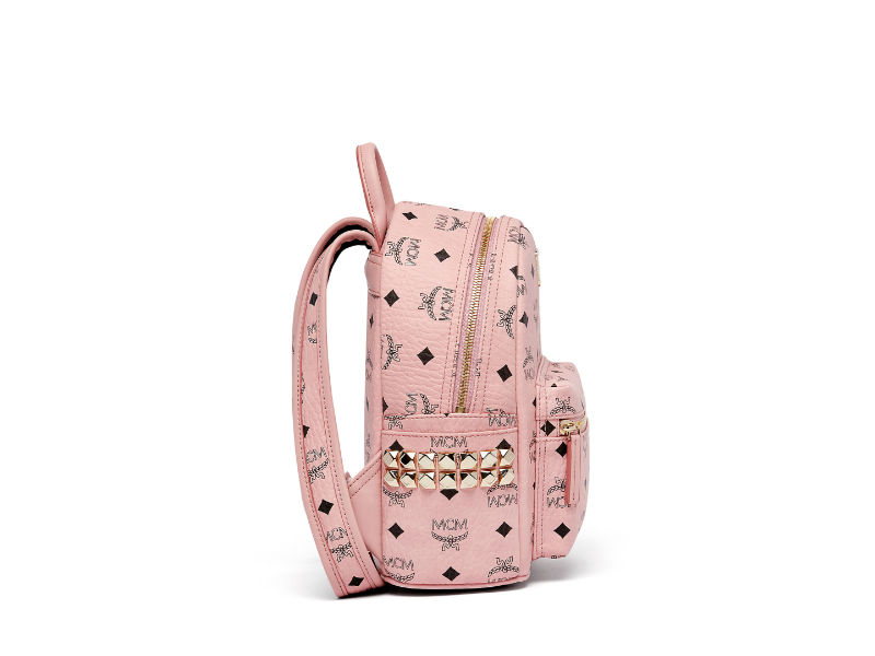 MCM Visetos Side Stud X-Mini Stark Backpack Soft Pink 1259713