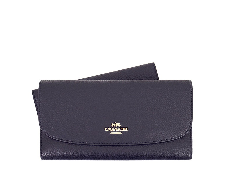 coach checkbook wallet black