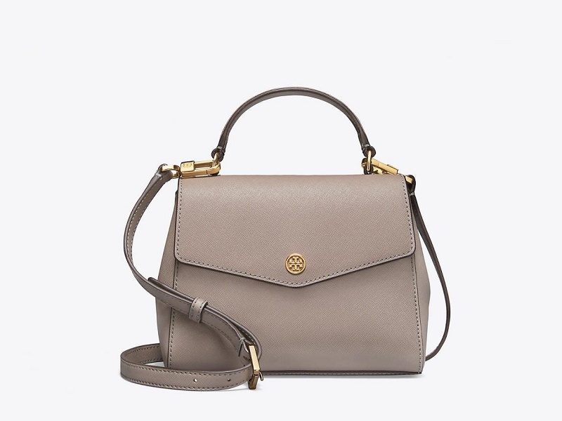 Buy Tory Burch Women's Robinson Small Top Handle Satchel, Grey Heron, One  Size at