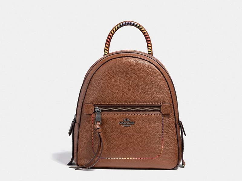 Coach Andi saddle backpack offers with rainbow stitching