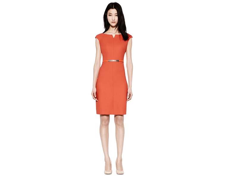 TORY BURCH TORY BURCH Walsh Wool Blend A Line Dress POPPY |