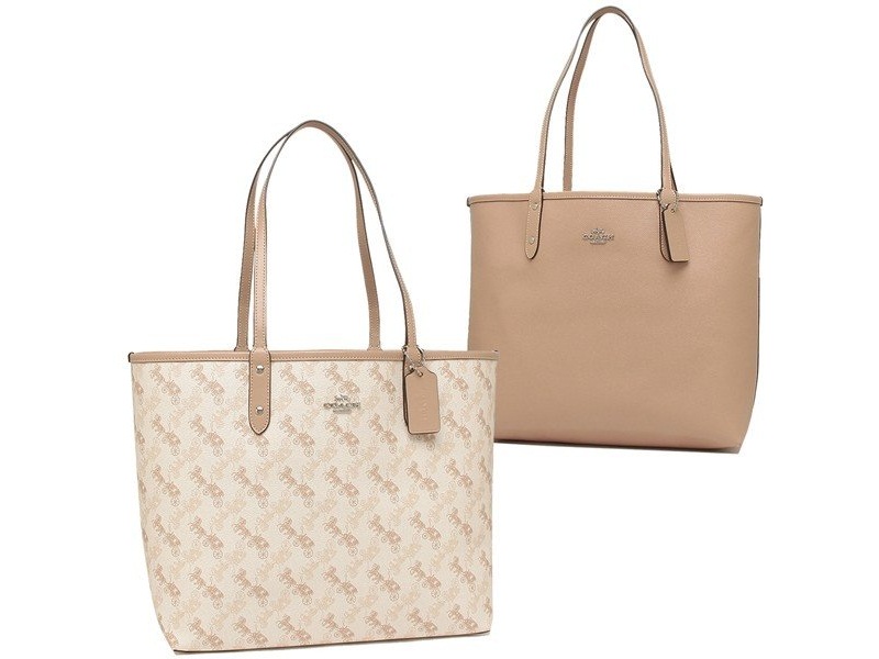 cream coach new tote