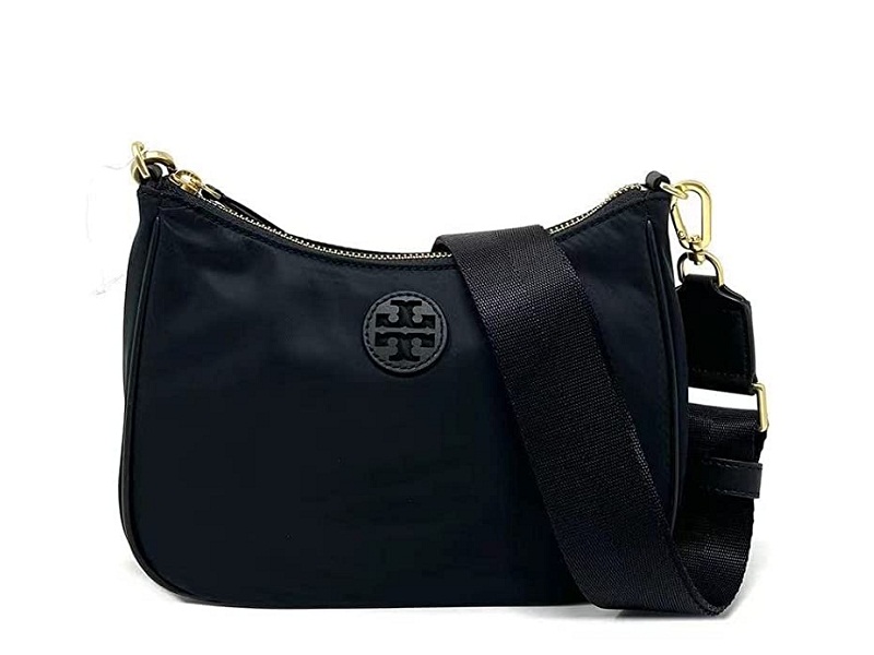 13978 TORY BURCH Nylon Web Mini Hobo Bag BLACK |