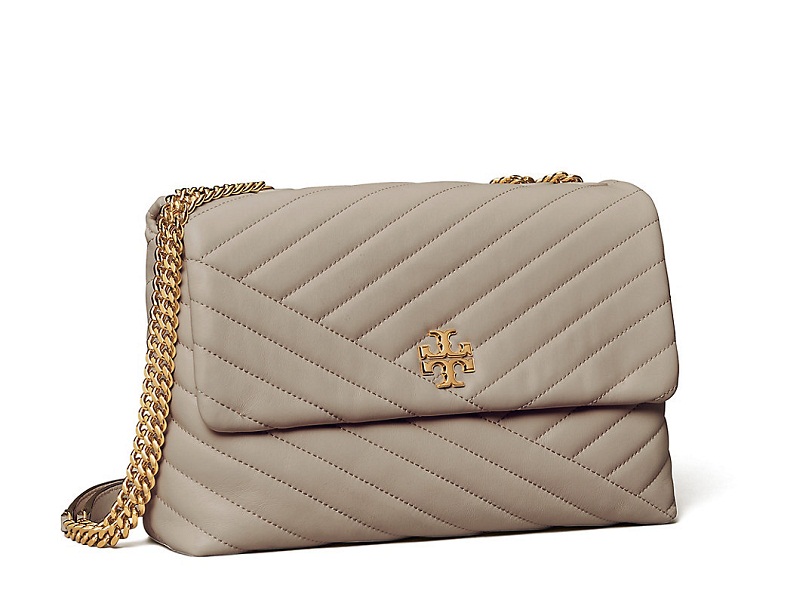 tas shoulder-bag Tory Burch Kira Chevron Flap Chain Shoulder Bag Gray Heron