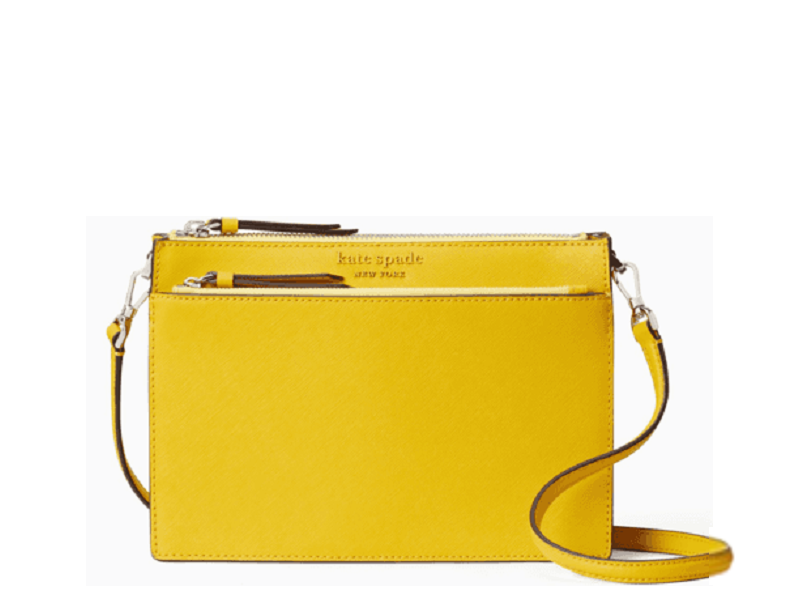 12384 KATE SPADE Cameron Monotone Zip Crossbody VIBRANT CANARY |