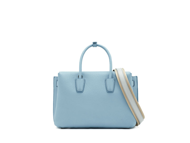 Milla Medium Leather Sky Blue Tote Bag