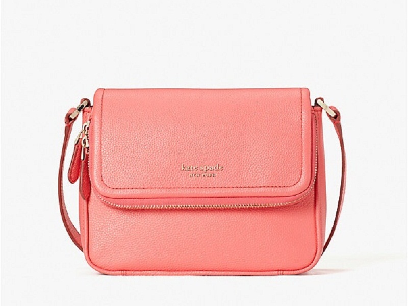 6970 KATE SPADE Run Around Large Flap Crossbody PEACH MELBA |