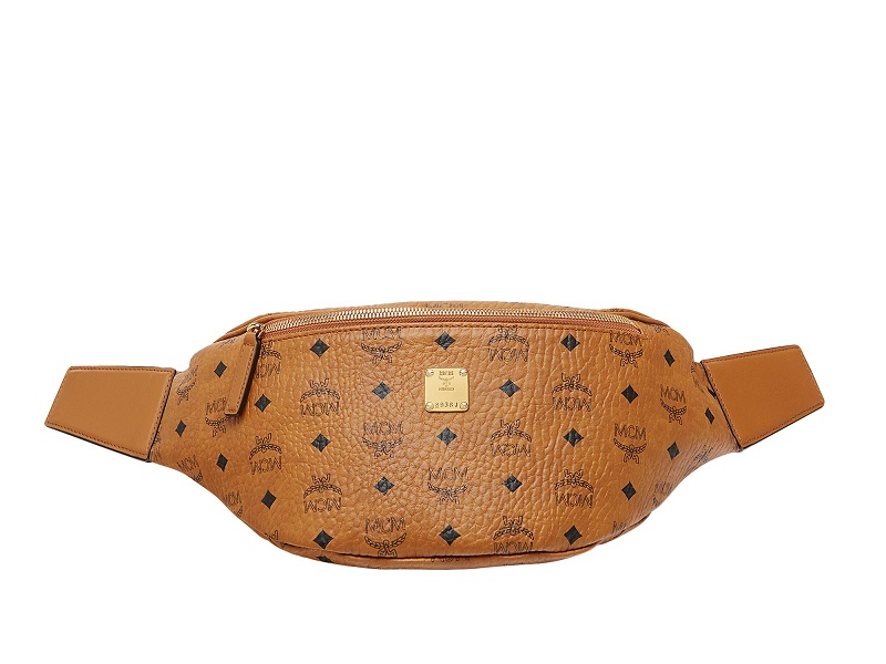 Mcm stark double outlet logo belt bag