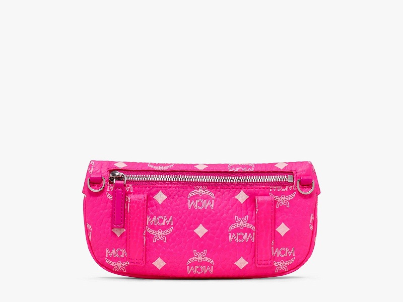 MCM Neon Pink Visetos Small Crossbody Belt Bag - MyDesignerly