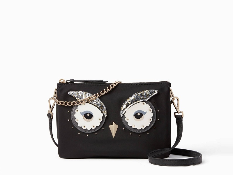 7898 KATE SPADE Star Bright Owl Madelyne Crossbody BLACK