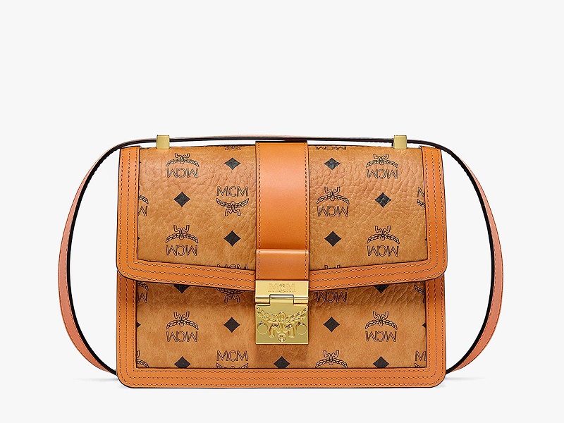 Medium Tracy Shoulder Bag in Visetos Cognac