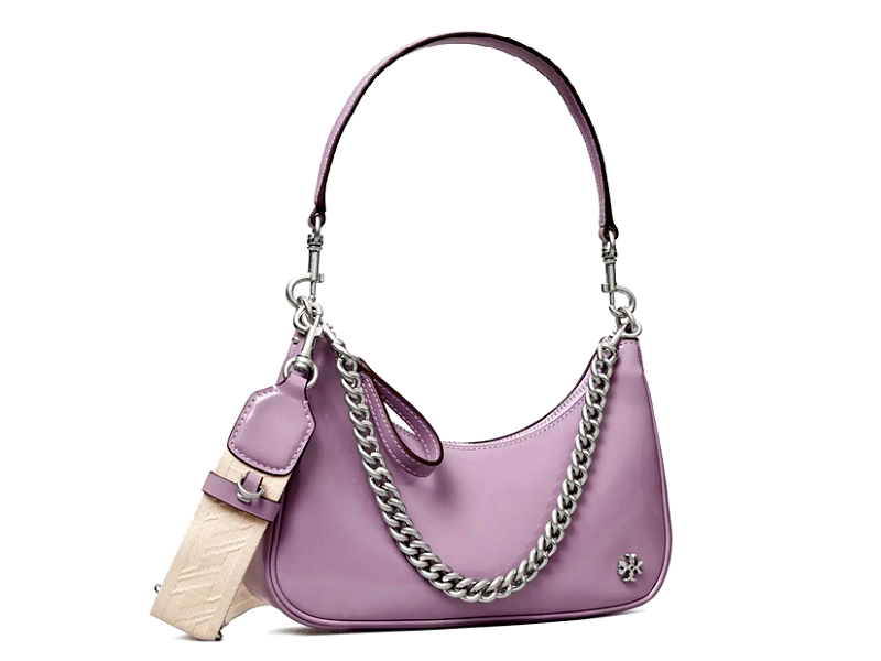 7968 TORY BURCH 151 Mercer Small Crescent Bag CATMINT |