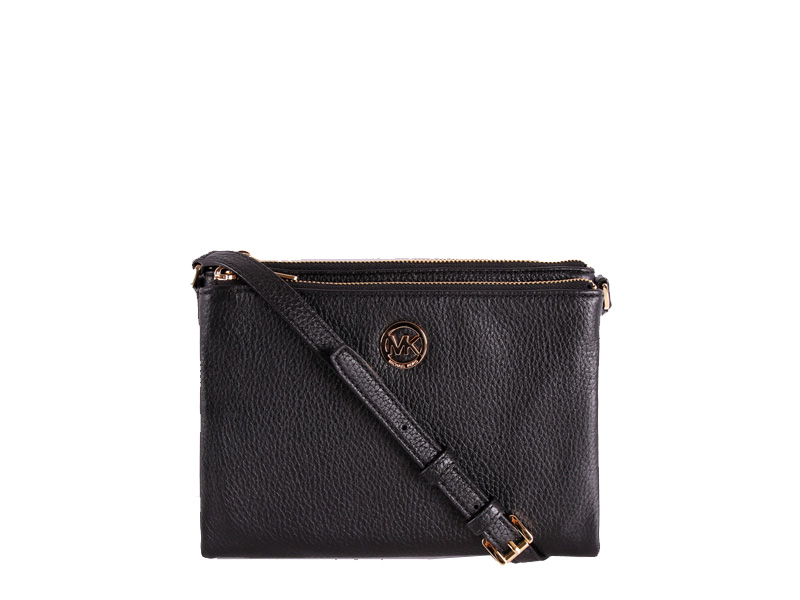 5353 MICHAEL KORS Fulton Ew Double Zip Crossbody BLACK