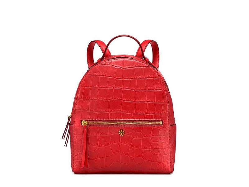 tory burch croc embossed backpack