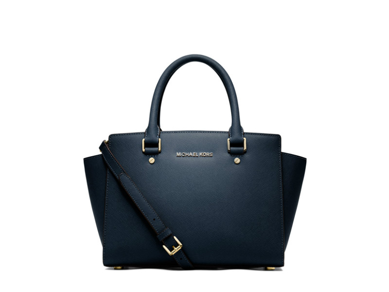 6839 MK Selma Medium Satchel NAVY