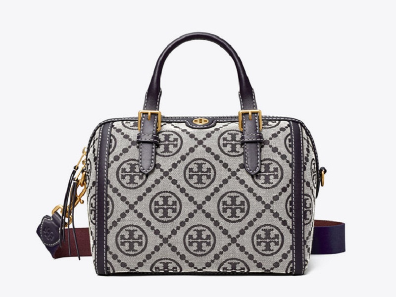 13104 TORY BURCH T Monogram Jacquard Mini Barrel NAVY