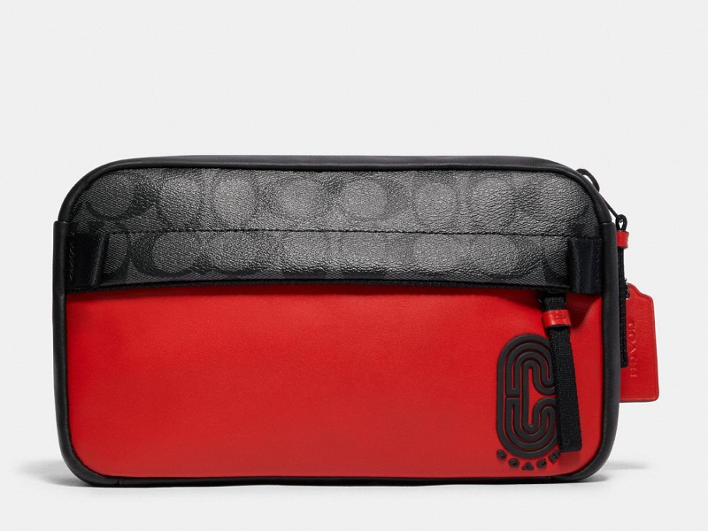 coach red belt bag