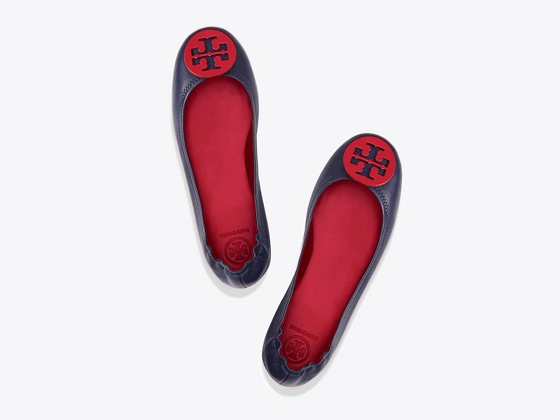 9835 TORY BURCH Minnie Flats NAVY NANTUCKET RED |