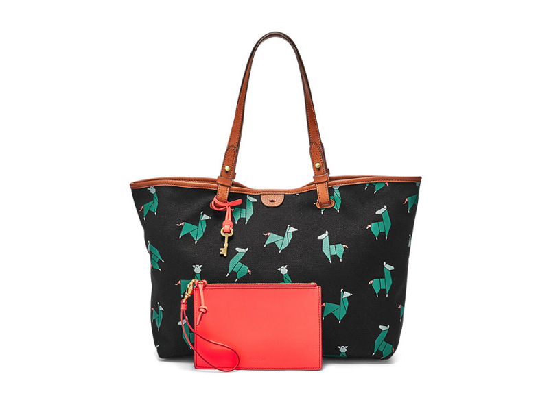 6262 FOSSIL Rachel Tote Llama Print