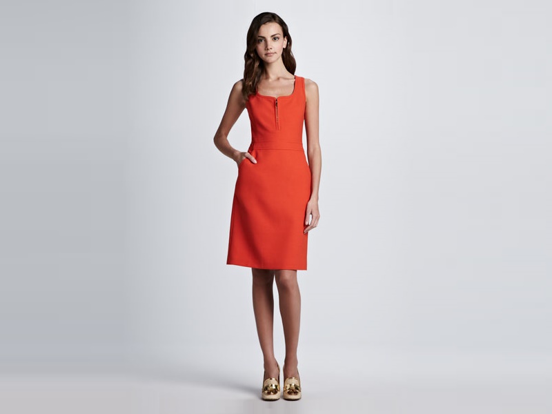 9800 TORY BURCH Zachary Sleeveless Pocket Dress POPPY |