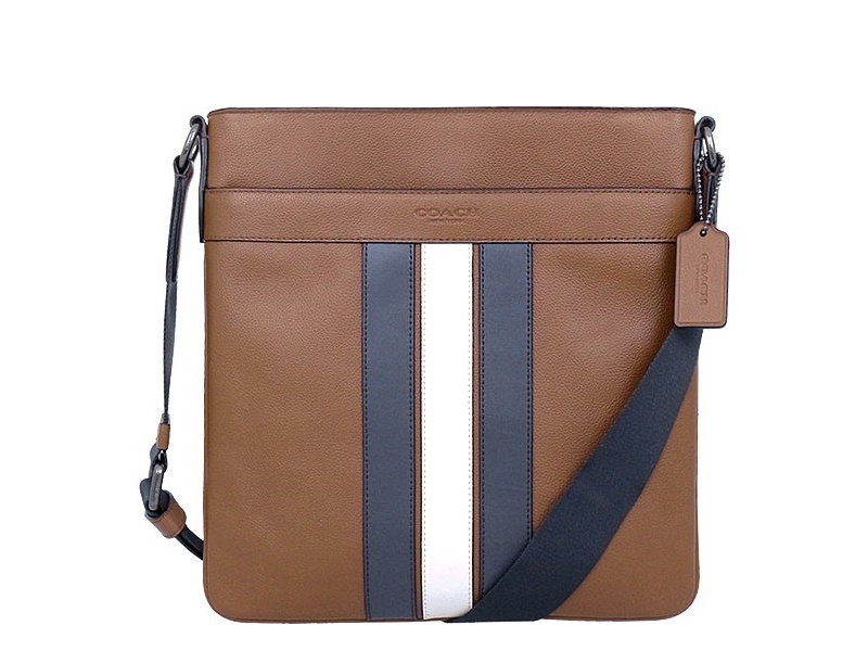 7687 COACH F23216 Charles Crossbody Varsity Stripe SADDLE