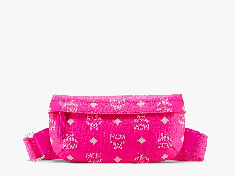 MCM Neon Pink Visetos Small Crossbody Belt Bag - MyDesignerly
